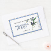 Étiquette de miel Fleur sauvage bleu (Date de réco (Enveloppe)