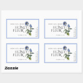 Étiquette de miel Fleur sauvage bleu (Date de réco (Feuille)