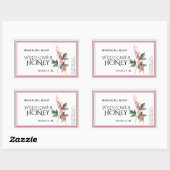 Étiquette de miel Fleur sauvage rose (Date de réco (Feuille)