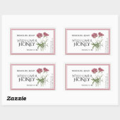 Étiquette de miel Fleur sauvage rose (Date de réco (Feuille)