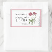 Étiquette de miel Fleur sauvage rose (Date de réco (Sac)