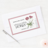 Étiquette de miel Fleur sauvage rose (Date de réco (Enveloppe)