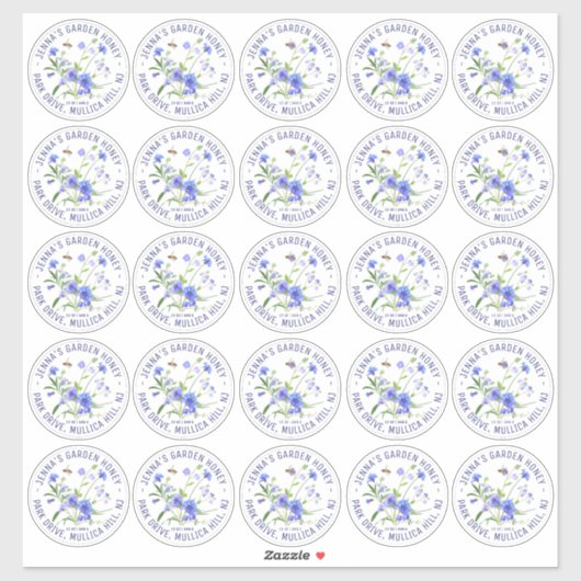 étiquette de miel imperméable de 2,5 pouces et Fle (Feuille)