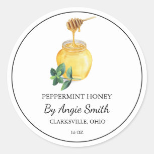 Étiquette de miel infusé à la menthe poivrée simpl