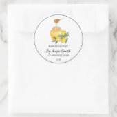 Étiquette de miel infusé au citron simple (Sac)