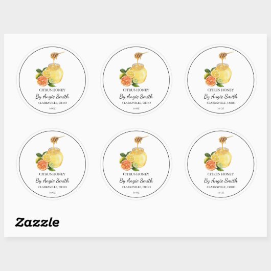 Étiquette de miel infusé d'agrumes simple (Feuille)