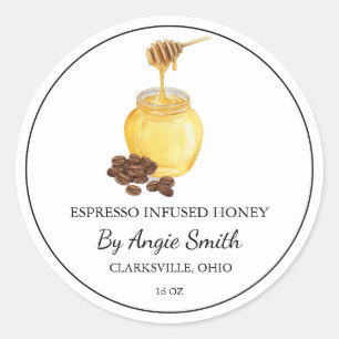 Étiquette de miel infusé de café Espresso simple