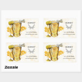 Étiquette de miel jaune pâle et beige (Feuille)