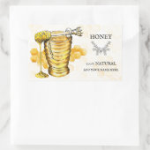 Étiquette de miel jaune pâle et beige (Sac)