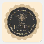 Étiquette de miel Kraft Frontale de pétoncle d'abe (Devant)