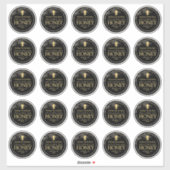 étiquette de miel Mason Jar imperméable de 25 po (Feuille)