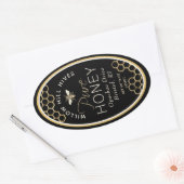 Étiquette de miel noir Queenline avec abeille et n (Enveloppe)