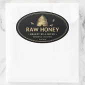 Étiquette de miel noir Skep Abees double bordure (Sac)