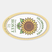 Étiquette de miel ovale en pot Queenline au soleil