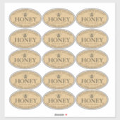 Étiquette de miel ovale Kraft cousu sur mesure 2,2 (Feuille)