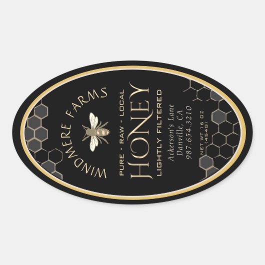 Étiquette de miel Queenline 16/32oz Abeille de mie (Devant)