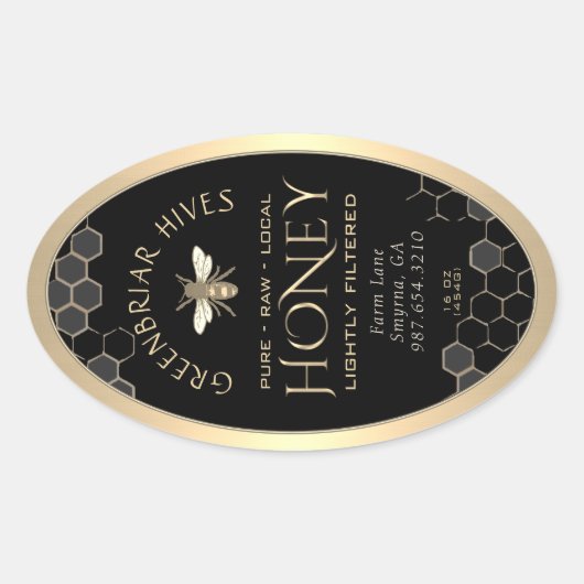 Étiquette de miel Queenline 16/32oz Abeille de mie (Devant)