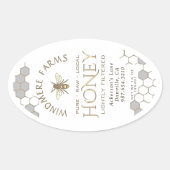 Étiquette de miel Queenline 16/32oz Abeille de mie (Devant)