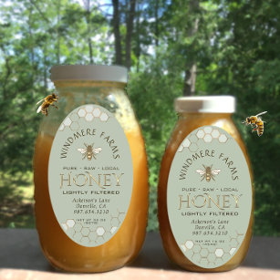 Étiquette de miel Queenline 16/32oz Honeycomb Bee 