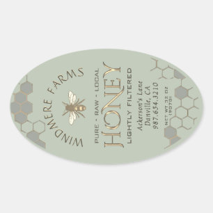 Étiquette de miel Queenline 16/32oz Honeycomb Bee 