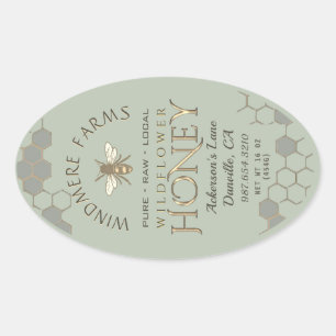 Étiquette de miel Queenline 16/32oz Honeycomb Bee 