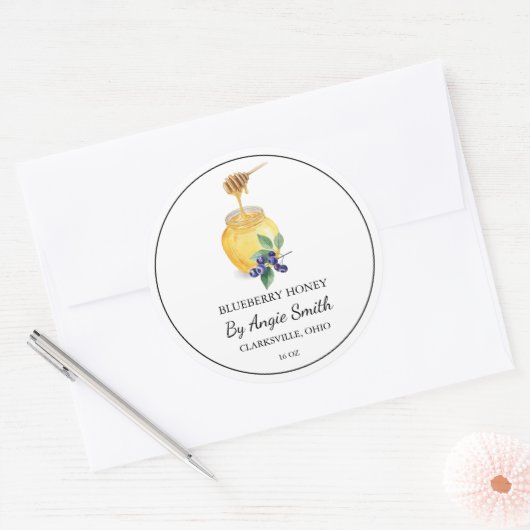 Étiquette de miel simple à base de bleuet (Enveloppe)