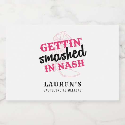 Étiquette de mini-bouteille Bachelorette Smashed i (Étiquettes simples)