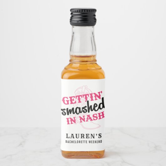 Étiquette de mini-bouteille Bachelorette Smashed i (Devant)