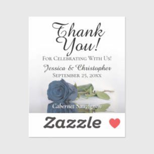 Étiquette de mini-bouteille de mariage Rose Bleu A