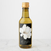 Étiquette de mini bouteille de vin de mariage flor (Devant)