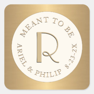 Étiquette de mini monogramme prévue pour la date d