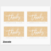 Étiquette de mini vin Gold Glitter Thanks (Feuille)