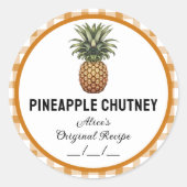 étiquette de mise en conserve À damiers ananas chu (Devant)