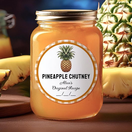 Étiquette de mise en conserve de chutney d'ananas