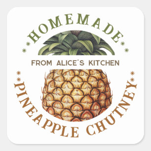 Étiquette de mise en conserve de chutney d'ananas,