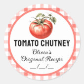 Étiquette de mise en conserve de chutney de tomate (Devant)