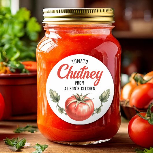 Étiquette de mise en conserve de chutney de tomate
