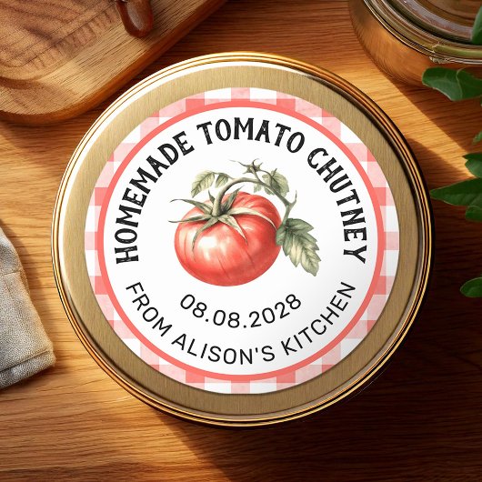 Étiquette de mise en conserve de chutney de tomate