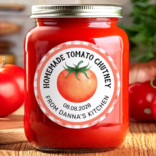 Étiquette de mise en conserve de chutney de tomate
