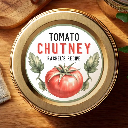 Étiquette de mise en conserve de chutney de tomate