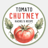 Étiquette de mise en conserve de chutney de tomate (Devant)