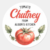Étiquette de mise en conserve de chutney de tomate (Devant)