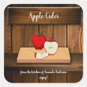 Étiquette de mise en conserve de cidre de pomme Sq