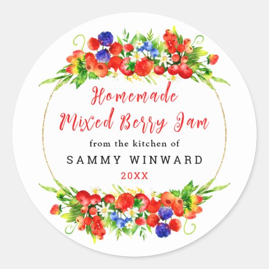 Étiquette de mise en conserve de confiture de baie (Devant)