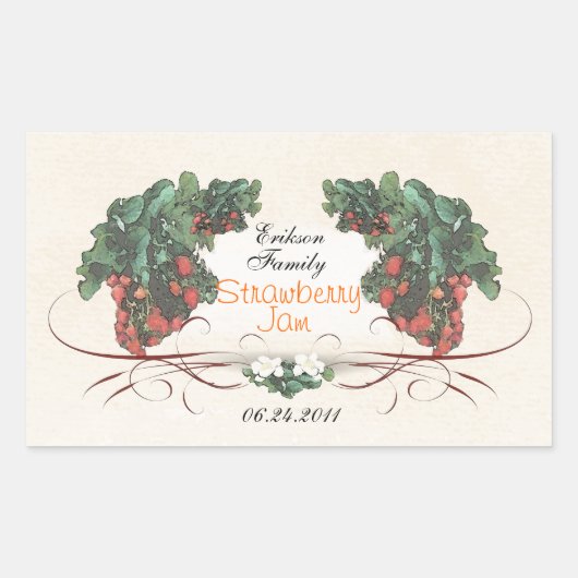 Étiquette de mise en conserve de fraises R1 (Devant)