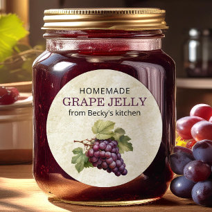 Étiquette de mise en conserve de gelée de raisins 