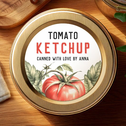 Étiquette de mise en conserve de ketchup de tomate