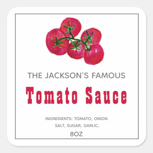 Étiquette de mise en conserve de sauce tomate mais (Devant)