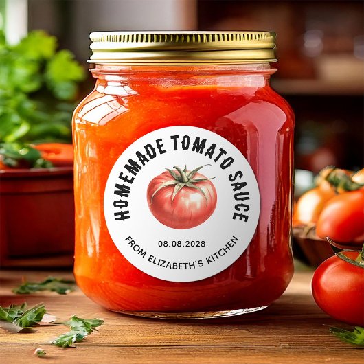 Étiquette de mise en conserve de sauce tomate mais