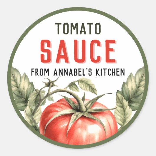 Étiquette de mise en conserve de sauce tomate pers (Devant)